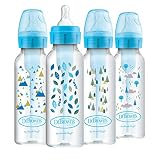 Dr. Brown's Options + Baby Bottles, 8oz/250ml, Narrow Bottle, Blue Nature Designs, 4 Pack