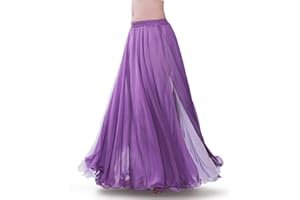 ROYAL SMEELA Chiffon Fairy Belly Dance Skirt Women Belly Dancing Costume Tribal Belly Dance Dress High Split, 10 Colors