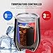 Insulated Wine Tumbler, 12 OZ Double Wall Vacuum Insulated Stemless Tumbler, Rose Gold Stainless Steel Cup for Coffee, Wine, Cocktails, Ice Cream -Black