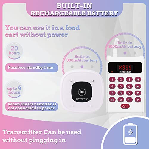 Retekess TD161 Pager System, Pagers For Restaurants, Transmitter With