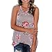 GONKOMA Women Summer Vest Sleeveless Flower Printed Tops Casual Blouse T Shirt