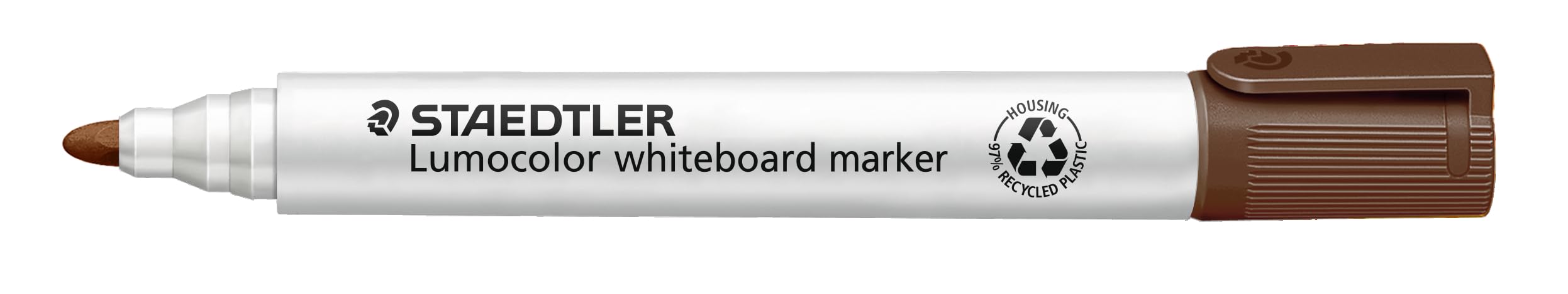 STAEDTLER 351-7 Lumocolor Whiteboard Marker Bullet Tip, 2.0mm Line Width - Brown (Box of 10)