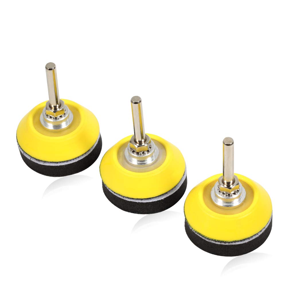 SPEEDWOX Hook and Loop Sanding Discs Pad Kit 3 Packs 2 Inch with 1/4 Inch Shank Drill Attachment Backing Pads and Soft Foam Layer Buffing Pad