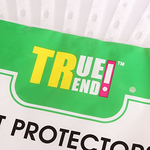 TRUETREND Clear Standard Sheet Protectors | 11 Reinforced Binder Ready Holes – Great for Document Storage, Reports and Presentations – Orange Peel Texture + A4 Size, Pack of 100
