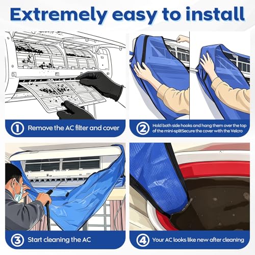 Kikepilm Split Air Conditioner Cleaning Kit, Air Conditioner and Wall Air Conditioners for Home, Blue Large