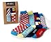 DapperGanger Men Socks Colorful Happy Funny Crazy Fun Dress Cool Barber Pack Set