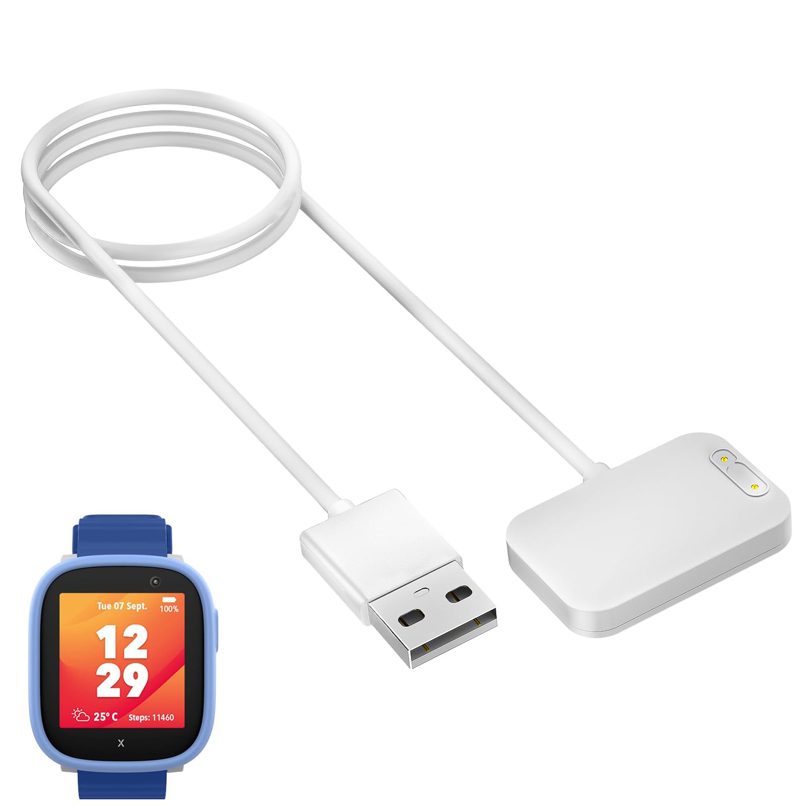 Snyeest 1 x Magnetic Charger Compatible with X6 Charging Cable, Portable USB Cable Replacement Charging Station Charging Cable for X6 Play, White