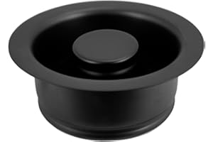 Westbrass R2089-62 4-1/4" Kitchen Sink Waste Disposal Drain Flange and Stopper, 1 Pack, Matte Black