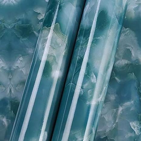 Amazon Co Jp ウォールステッカーステッカー壁紙 24x3m 5m 10mキッチンpvcウォールステッカー大理石 カウンターステッカーバスルームの自己接着防水の壁紙 Color Blue Dimensions 10mx60cm ホーム キッチン