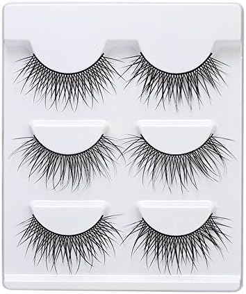 NewKelly Soft 3 Pairs Long Makeup Cross Thick False Eyelashes Eye Lashes Nautral