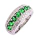 Psiroy 925 Sterling Silver Plated Simulated Emerald Quartz Half Eternity Band Ring Size 8
