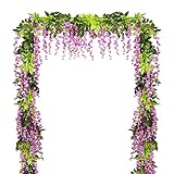 Lvydec Wisteria Artificial Flowers Garland, 4 Pcs