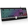 Wired-Backlight-Keyboard-Jelly-Comb-USB-Wired-Rainbow-Illuminated-Gaming-Keyboard-UK-QWERTY-Layout-with-Wrist-Support-Black Wired Backlight Keyboard, Jelly Comb USB Wired Rainbow Illuminated Gaming Keyboard UK QWERTY Layout with Wrist Support…