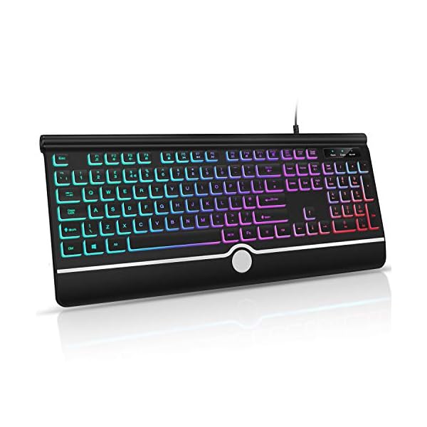 Wired-Backlight-Keyboard-Jelly-Comb-USB-Wired-Rainbow-Illuminated-Gaming-Keyboard-UK-QWERTY-Layout-with-Wrist-Support-Black Wired Backlight Keyboard, Jelly Comb USB Wired Rainbow Illuminated Gaming Keyboard UK QWERTY Layout with Wrist Support…