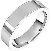 Sonia Jewels Solid 925 Sterling Silver 5mm Flat Comfort Fit Wedding Band Ring Classic Plain Traditional - Size 4.5