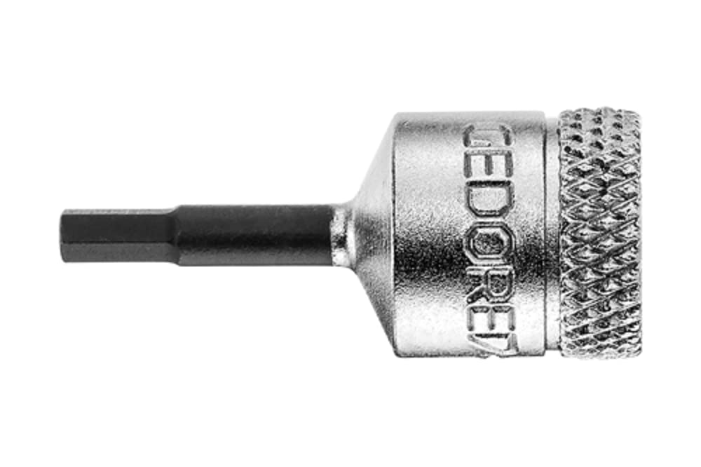 Gedore IN203 6 Hex Screws 1/4 3 x 28 mm Screwdriver Bit Socket - Silver