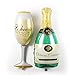FUNPRT Mylar Champagne Bottle and Goblet Helium Balloons,4 Count