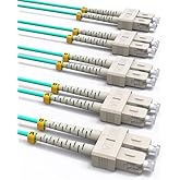 VANDESAIL 5 Pack SC to SC Fiber Patch Cables OM3 | 1/10/40GB Fiber Jumper Optical Duplex Multi Mode Patch Cords LSZH 50/125&micro;m -2m(6.56ft) 5 pack