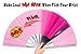 OMyTea Large Rave Folding Hand Fan for Men/Women - Chinese Japanese Kung Fu Tai Chi Handheld Fan with Fabric Case - for EDM, Music Festival, Club, Event, Party, Dance, Performance, Decoration (Pink)