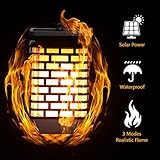 Solar Flame Lights Lanterns Lights Outdoor Waterproof Flickering LED Lamp  Dusk to Dawn Auto Turn On/Off Lamp for Garden Deck Holiday Party Solar Dancing Flame