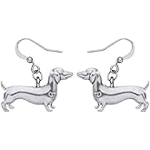 LONYOO Vintage Alloy Dachshund Earrings Dangle Puppy Jewelry Weiner Dog Gifts for Women Dog Lovers