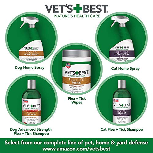Vet's Best Flea and Tick Wipes for Dogs and Cats | Targeted Flea & Tick Application | Multi-Purpose Flea Treatment for Dogs and Cats | 50 Wipes