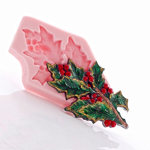 Holly Leaf Flexible Silicone Mold, Fondant, Candy, Chocolate, Food Safe, Polymer Clay, Resin Mold, Epoxy and so much more