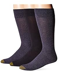 Oro Toe de los hombres Flat Knit Extended Tamaño Crew - Calcetines (3 unidades)