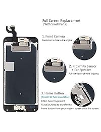 Para iphone 6s Plus Reemplazo de visualización LCD y táctil digitalizador con botón de inicio + cámara frontal Sensor de proximidad + altavoz de oreja montaje completo marco + herramientas, negro, (black-6s plus)