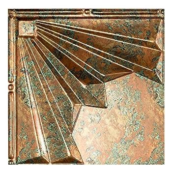 Fasade Easy Installation Art Deco Copper Fantasy Glue Up Ceiling