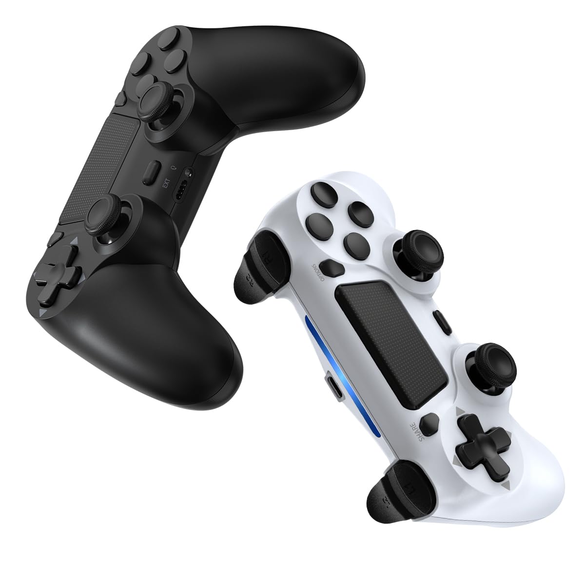 Wuthur 2 Pack Wireless Controller Compatible with PS4/Pro/Slim - Black White