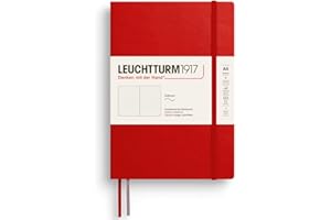 LEUCHTTURM1917 - Notebook Softcover Medium A5-123 Numbered Pages for Writing and Journaling (Dotted Paper, Cherry)