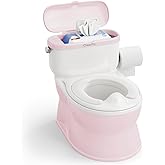 CheerTry 2-in-1 Toddler Potty Training Toilet - with Detachable Training Seat, Realistic Flushing Sound for Boys & Girls Ages 1-3 with Wipes Storage, Toilet Paper Holder