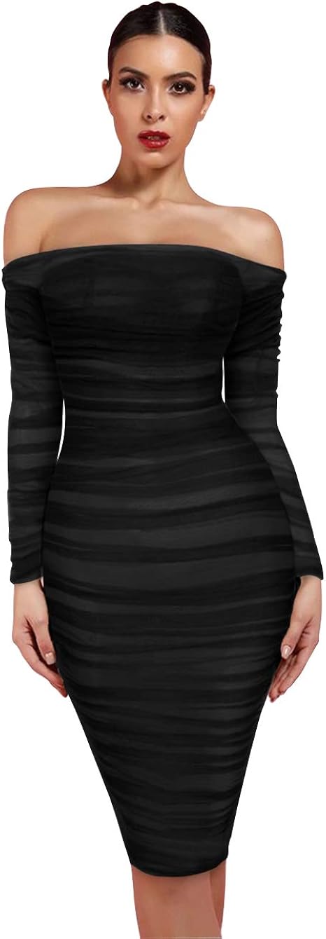 shape black one shoulder split bodycon dress