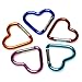 Heart Shaped Gift Aluminum Alloy Carabiner Hook Snap Clip Key Holder Keyhain Tool Party Favors Camping Hiking Backpack Accessory Pastel Color Assortment (Pastel Pink, 1 Piece)