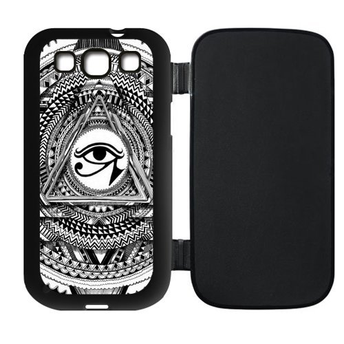 Pyramid Illuminati Don't Trust Anyone Triangle Leather Rubber Flip Cover Case for SamSung Galaxy S3