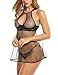 Avidlove Women Lace Babydoll Mesh Chemise Sleepwear Sexy Open Back Lingerie Black M