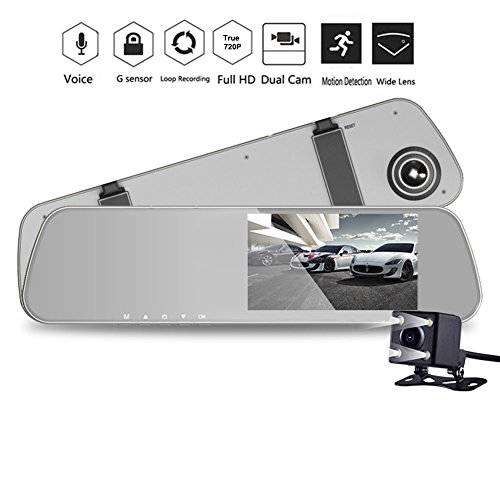 INRIGOROUS Dual Lens Dash Cam 4.3