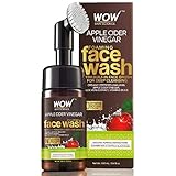 WOW Apple Cider Vinegar Exfoliating Face Wash W/Brush - Soft, Silicones Bristles - Foaming Cleanser For All Skin Type - Hydrate For Smooth Skin, Helps Remove Blackheads & Reduce Acne Breakout - 100ml