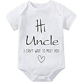 WOOYONGING Hi Uncle I Can't Wait To Meet You Pregnancy Announcement Infant Baby Bodysuit Surprise Gift For Uncle