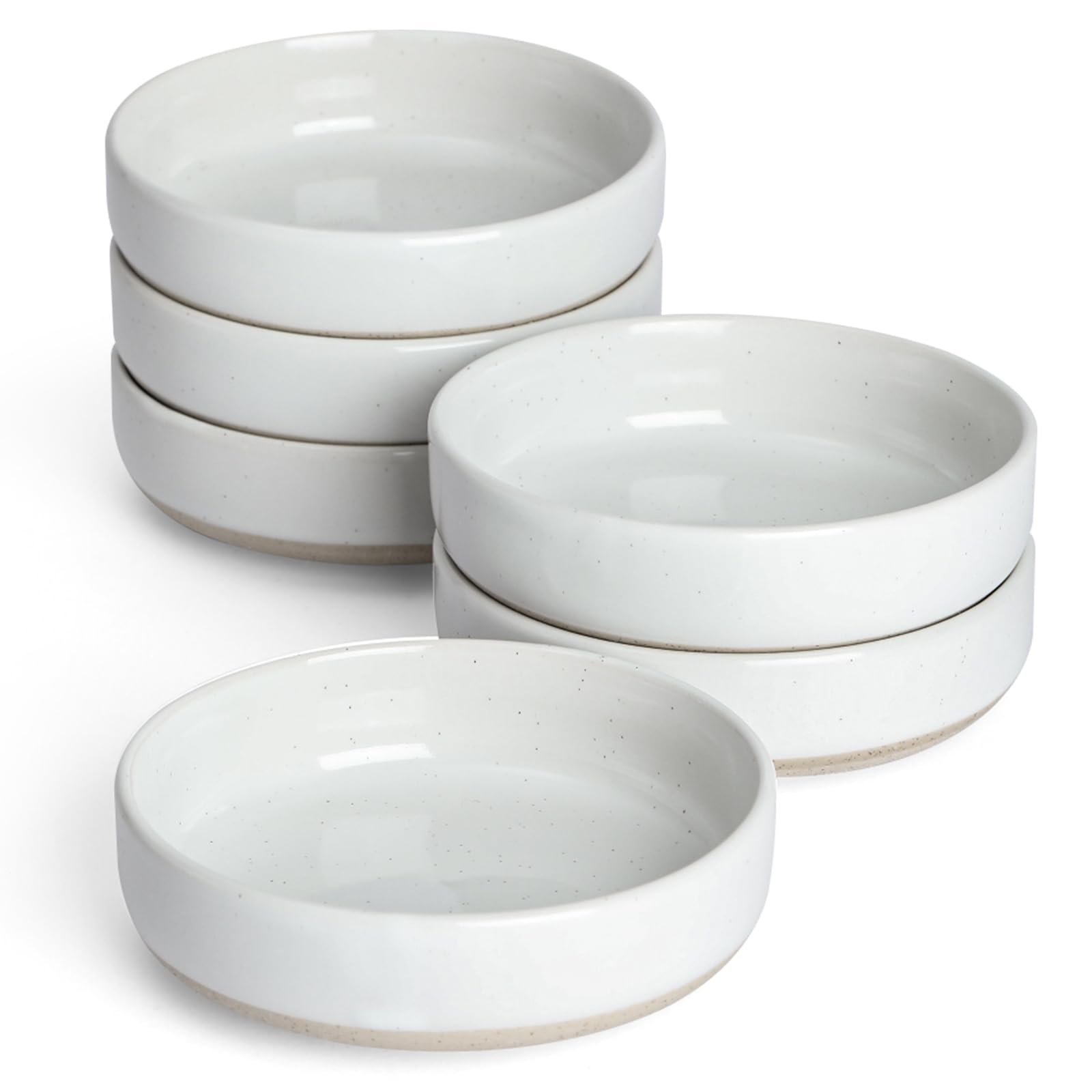 Photo 1 of famiware Milkyway Ceramic Soy Sauce Dish, Dipping Bowls Set of 6, Dipping Sauce Bowls/Dishes, 4oz Small Serving Bowls for Side Dishes, Condiment, Sushi, Appetizer, Dessert, White