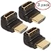 LINESO 3PCS HDMI Right Angle Adapter Male to Female with Gold-Plated (HDMI 90 Degree) primary