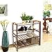 HQdeal Bamboo Shoe Rack 4 Tiers Free Standing Shoe Tower Storage Organizer Shelf Boot Stand for Entry Closet Adjustable Eco-Friendly