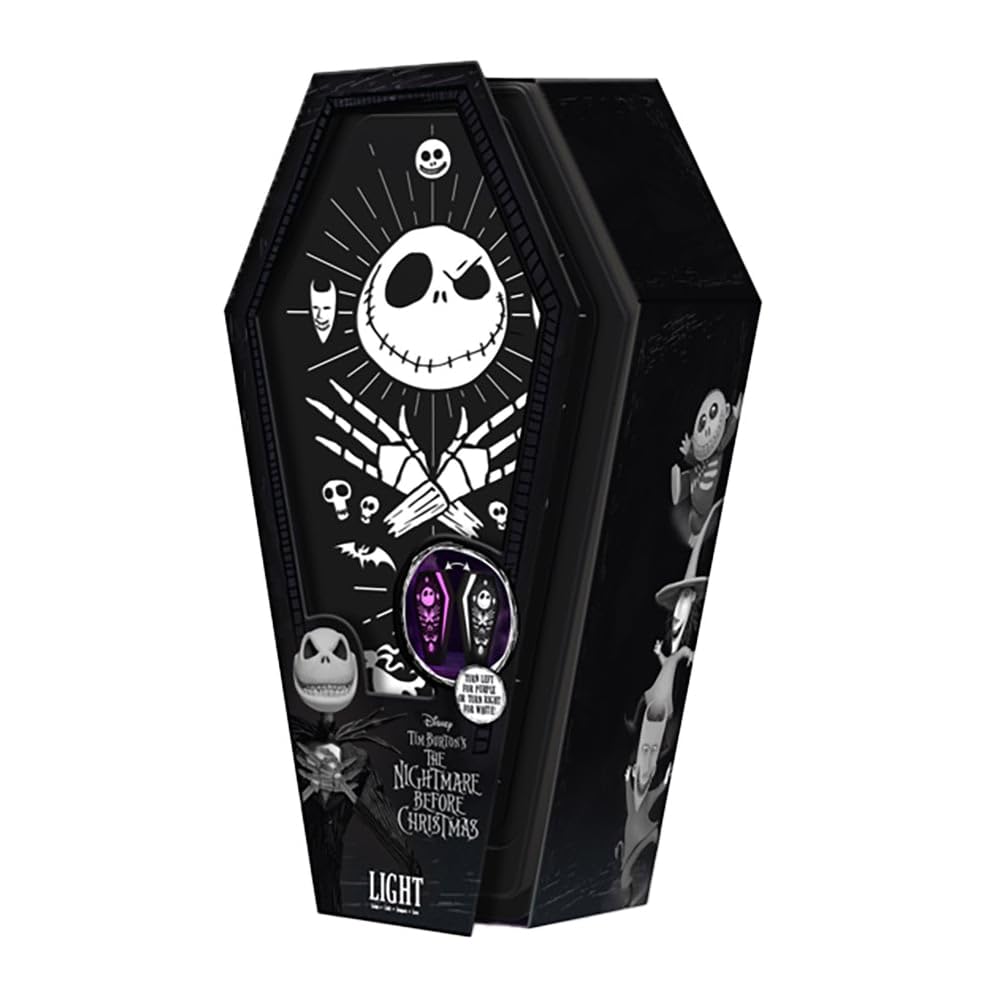 Paladone Nightmare Before Christmas Coffin Light Officially Licensed Disney Night Light Spooky Halloween Decor, Moody Accent with Two Light Colors, Idea Gift for Movie Fans
