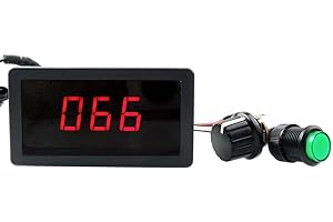 uniquegoods 6V 12V 24V Digital Display LED DC Motor Speed Controller PWM Stepless Speed Control Switch HHO Driver - Black CCM5D
