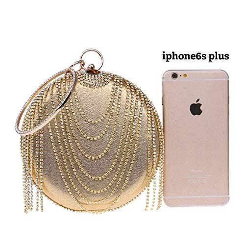 YOUTO Evening Party Clutch Bags Night Party Bags Tassel Women's Clutches Evening Bag Clutch Purse Bags Special Occasion Evening Handbags Evening Clutches Purses (Color : Gold) - Thumbnail 3