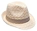 Women's Summer Foldable Vented Lace Trilby Fedora Beach Sun Hat with The Band. (Natural)