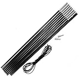 surepromise Replacement Fibreglass Pole Kit Shock Corded Camping Tent Equipment Black 4.5M X 8.5MM 9 Sections