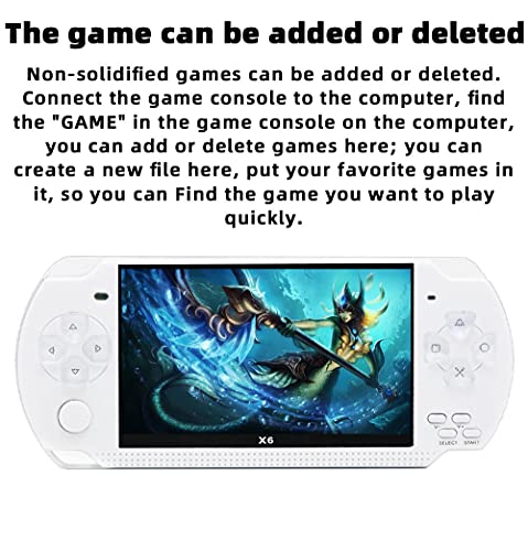 JXD Handheld Game Console 4.3 inch 8GB Built in 2000 Games for Multiple Simulators X6 Retro Video Game Console Mp3/4/Ebook TV Out Mini Hand Portable Game Player Device Holiday (White)