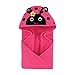 Hudson Baby Unisex Baby Cotton Animal Face Hooded Towel, Ladybug, One Size